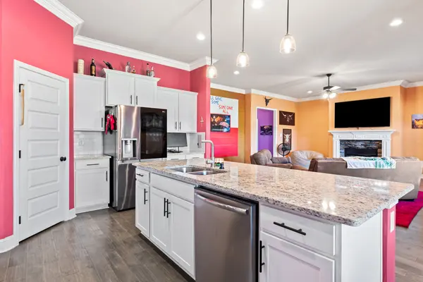 Kitchen open to the living room