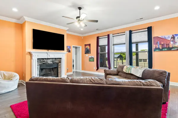 Living room with fireplace